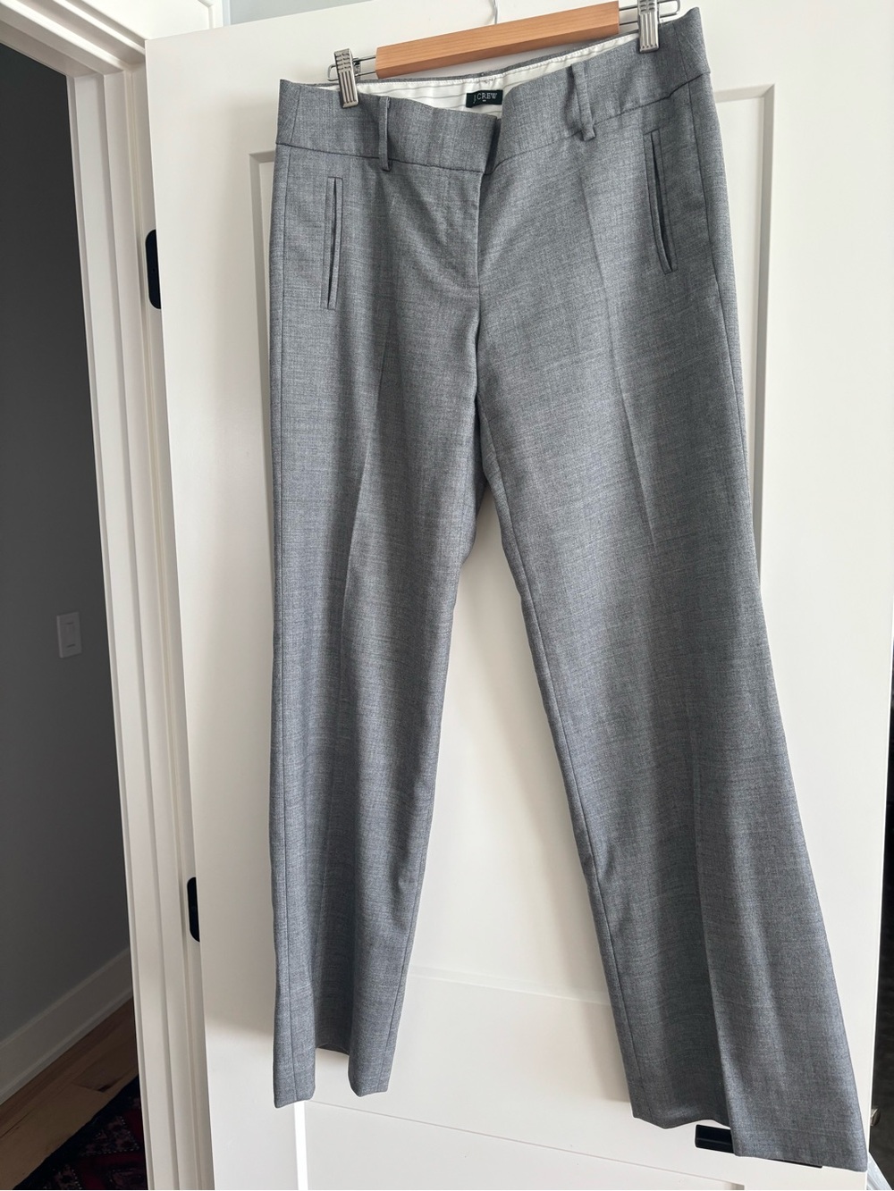 J. Crew Gray Tailored Straight Leg Trousers
